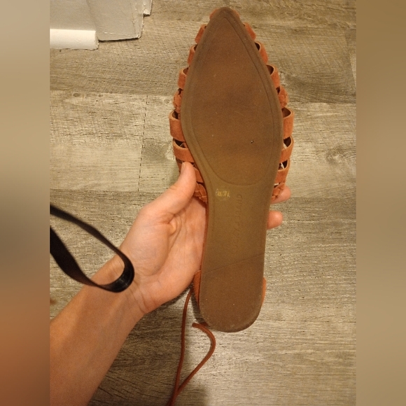 Leather (Suede) Tie-Up Lucky Brand Sandals Size 8 - Picture 8 of 10